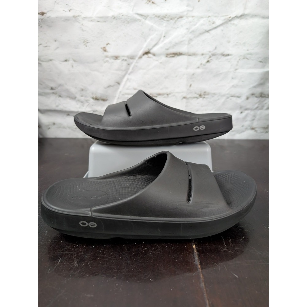 Oofos OOahh Recovery Slides Black Unisex Size M7/W9 EU40 Comfort Sandals